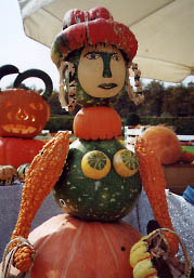 Figure of a woman made with gourds